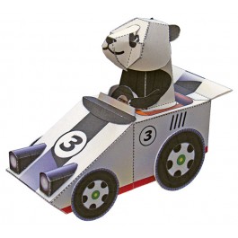 โมเดลกระดาษ หมีแพนด้านักซิ่ง Animal Racing 03